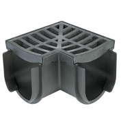 Dux Storm Drain 90° Corner (Black Traditional Grate) - R3401